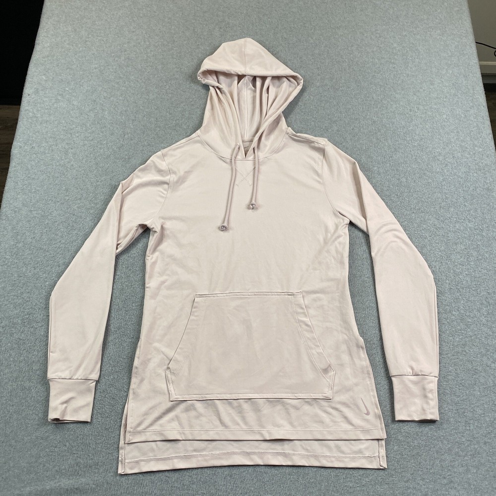 Nike Hoodie Womens Small Dri Fit Pullover Pale Pink Stretch Active Casual Sports