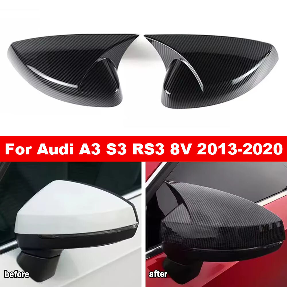 For Audi A3 S3 RS3 8V 2013-2020 Rearview Side Mirror Cover Wing Cap Trim Add on