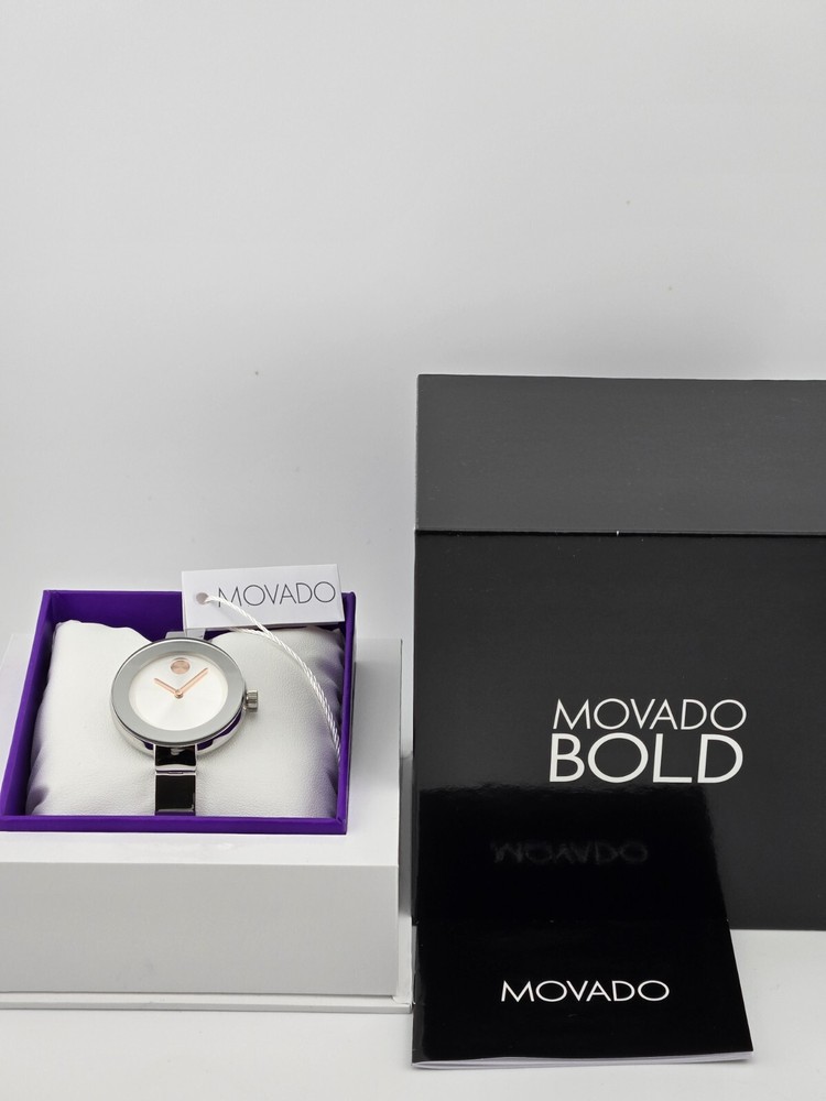$495 MSRP | Movado Bold Silver Dial Stainless Steel Women's Watch - 3600194