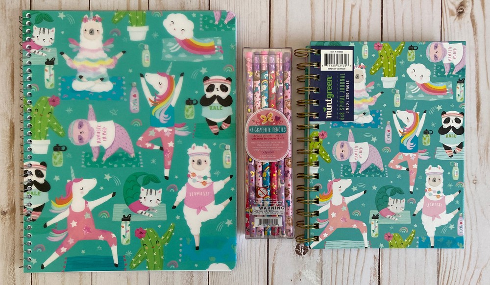 Back to School Yoga Animals Gift Set with Notebook Journal and 12 Pencils-image