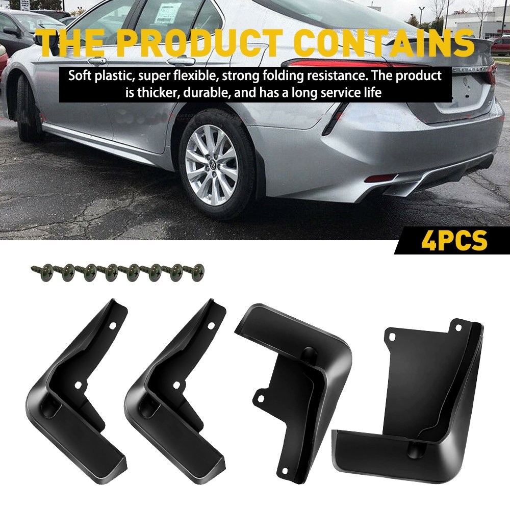FOR 18-2024 TOYOTA CAMRY XSE SE SPORT 4 PCS FRONT & REAR SPLASH GUARD MUD FLAP