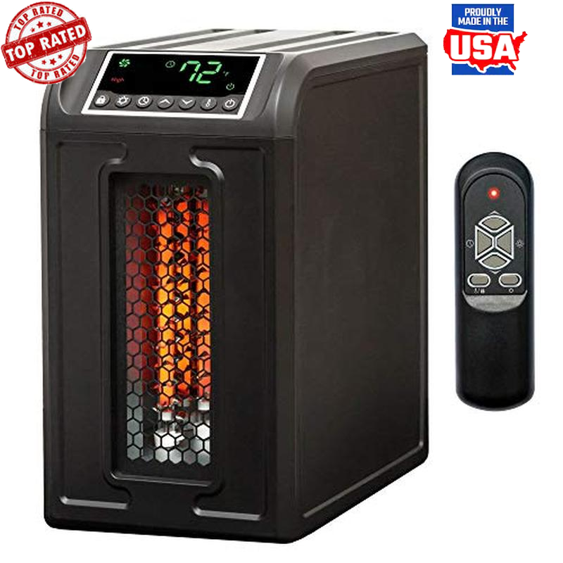 1500W Portable Infrared Heater 3 Element Remote Control Safety Features New
