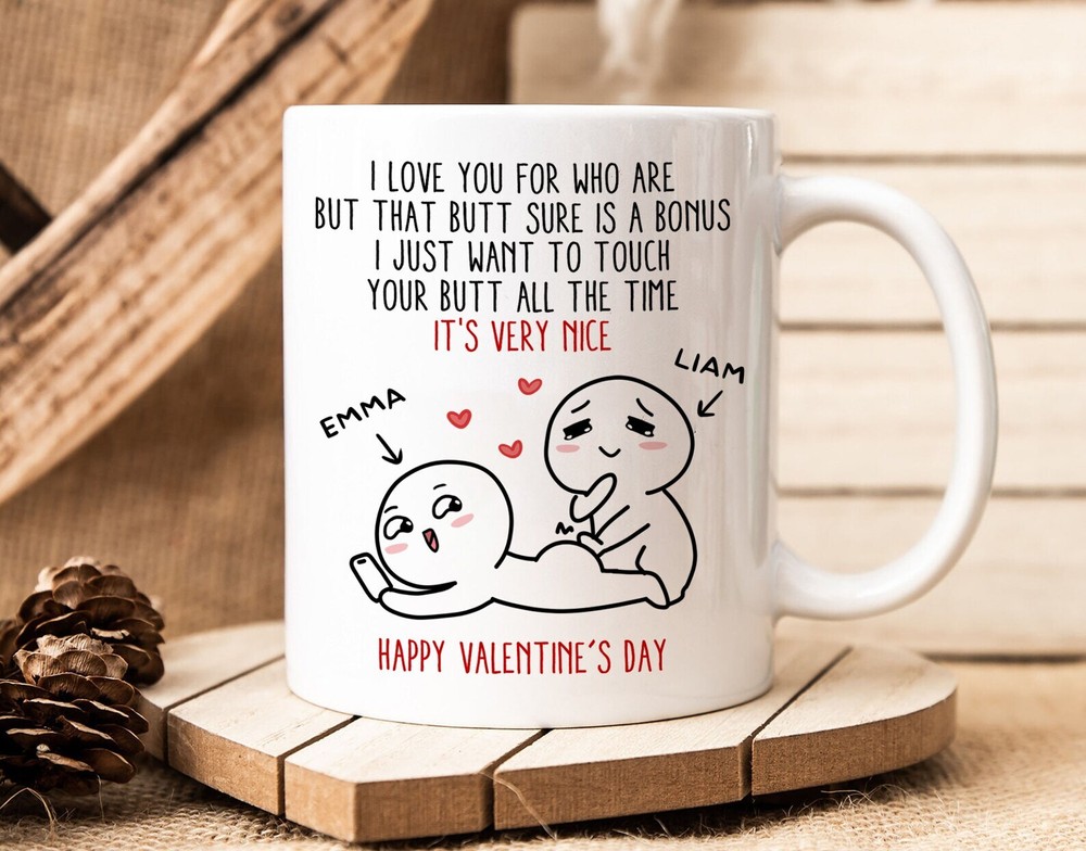 Funny Naughty Valentine Mug Personalized Bonus Butt Couple Gift  