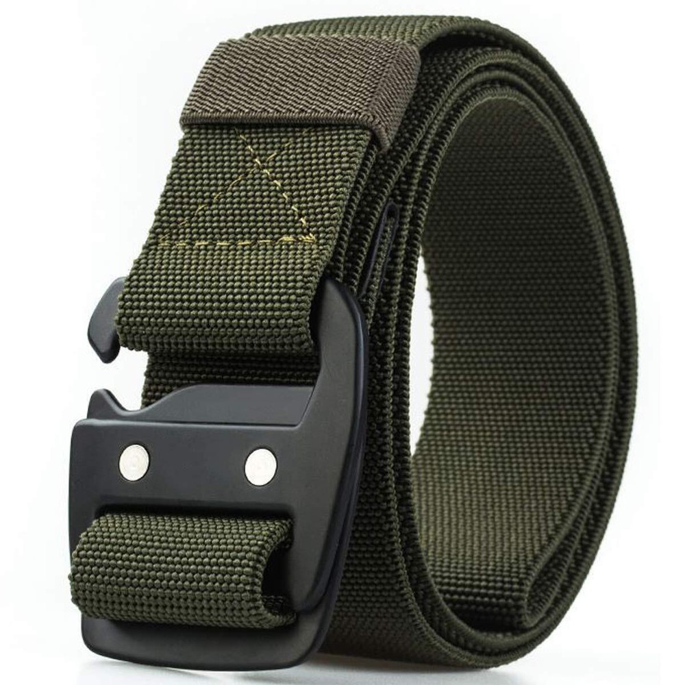 WYuZe Tactical Mens Belt Military Elastic Stretch Duty Nylon Belt with Quick-...