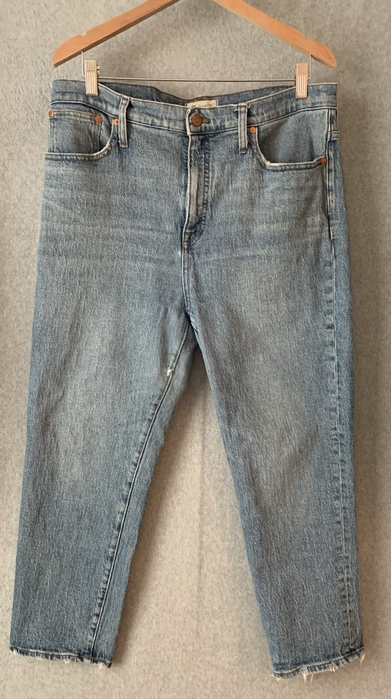 Madewell Womens High Rise Classic Straight Cropped Jeans in Size 32