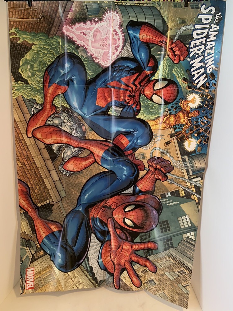 Lot of 4 Different Marvel Promo Posters Spider-Man Ms. Marvel Gambit Ghost Rider