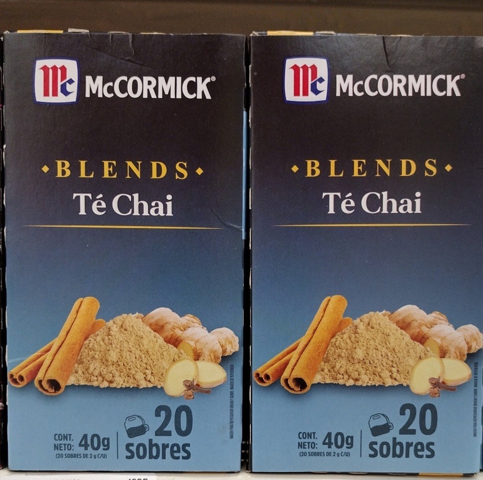 2X MCCORMICK CHAI TEA / TE - 2 BOXES OF 20 BAGS EACH- FREE SHIPPING