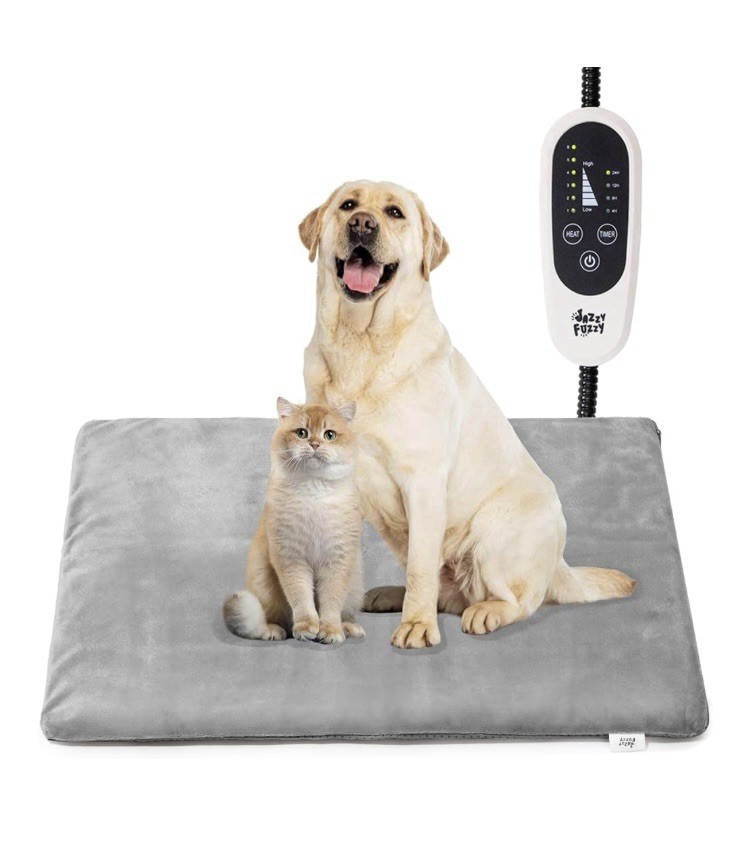 Waterproof Adjustable Pet Heating Pad with Timer and Chew-Proof Cord for Cats & Dogs