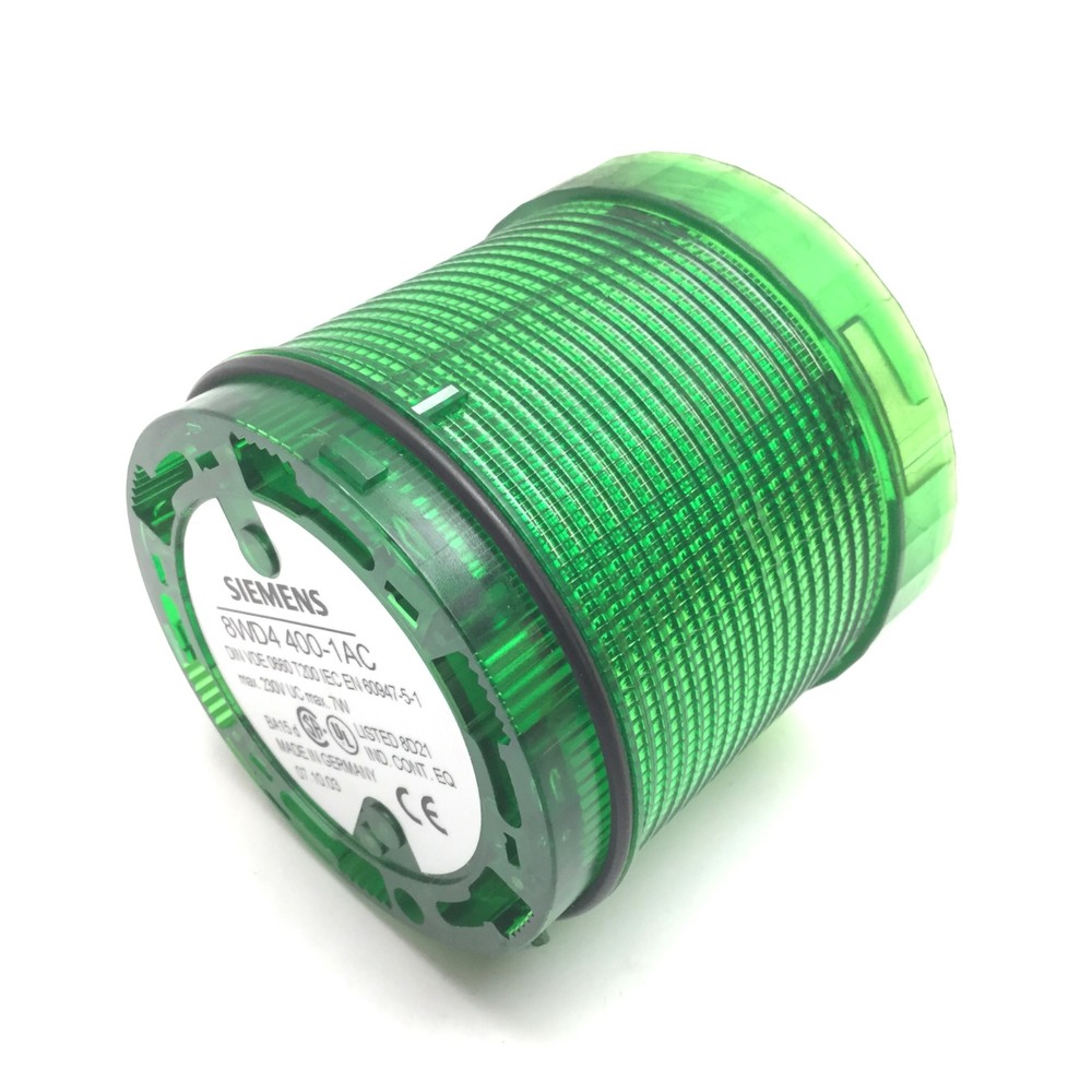 Siemens 8WD4400-1AC Green Tower Stack Light, Rating: 7W 230V, *No Bulb*