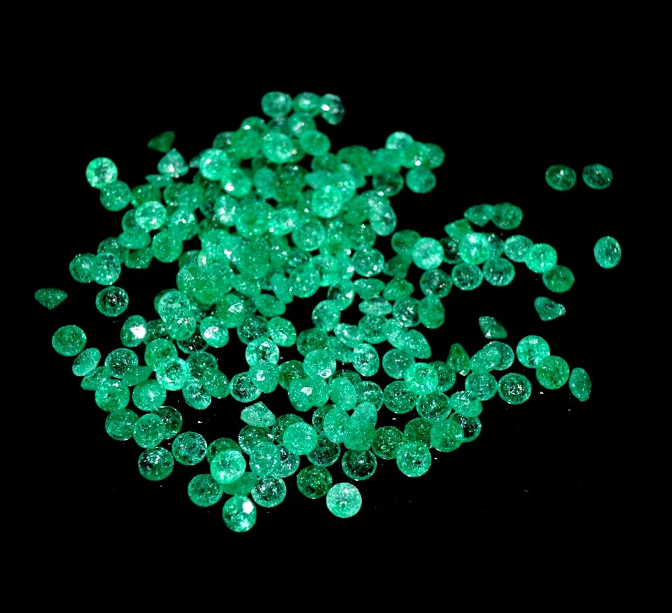 6 mm 18 Pcs Natural Colombian Green Emerald Round Loose Certified Gemstones Lot