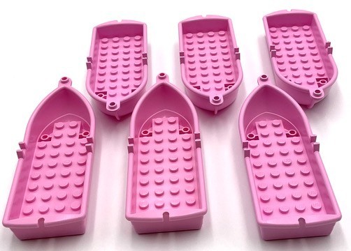Lego Bright Pink Boat Set with Oarlocks and Hollow Studs 14x5x2