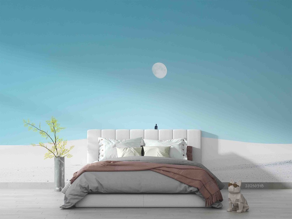 3D Desert People Moon Landscape Wall Murals Wallpaper Murals Wall Sticker