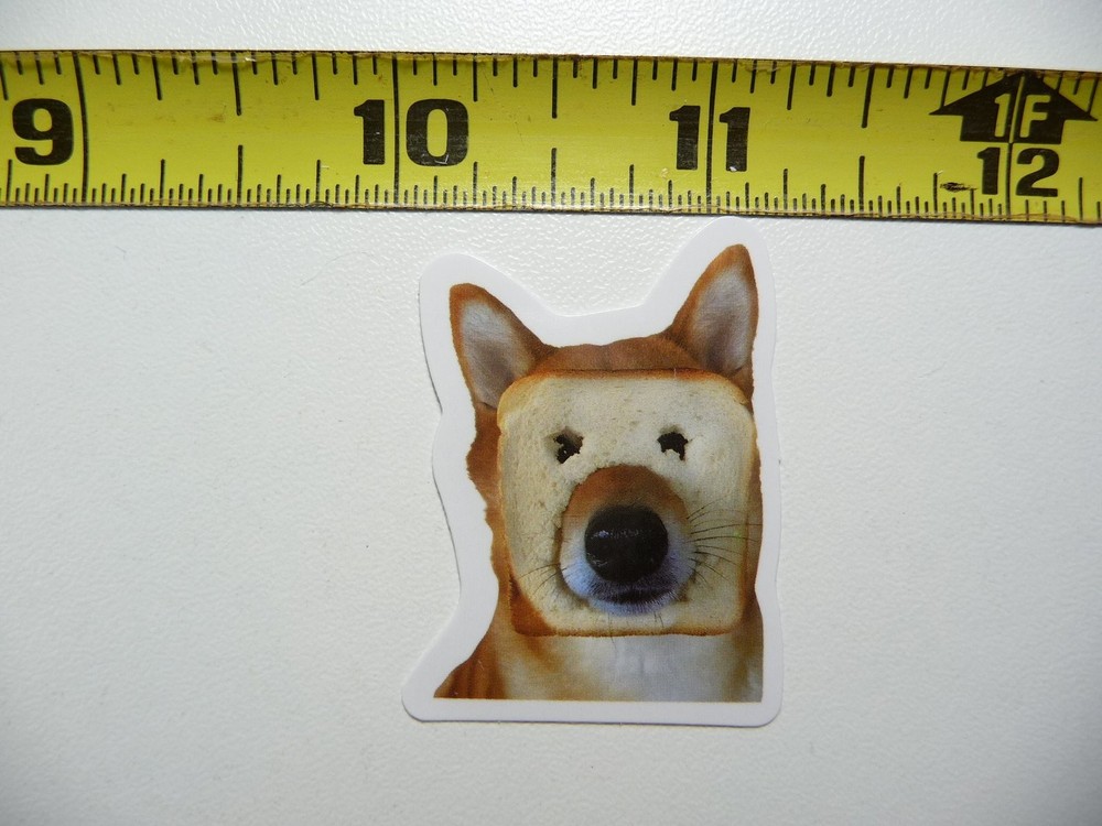 Funny Cute Dog Sticker Decal AX168 Bread Robber Small Size Pet Lover Gift