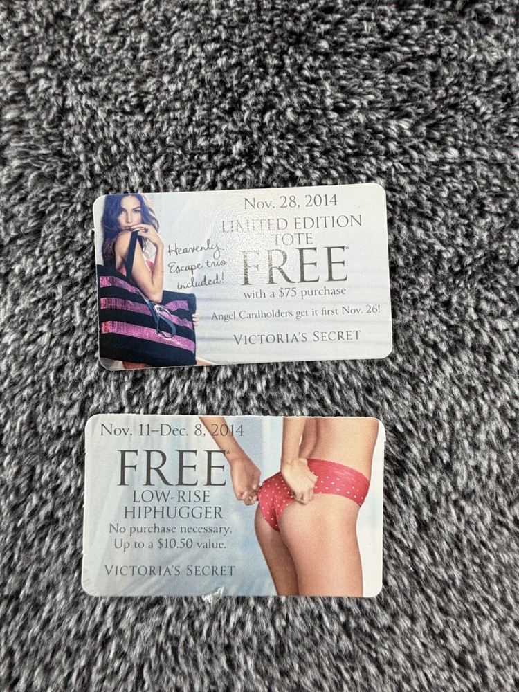 Lot of 2 Vintage Victoria’s Secret Promo Gift Cards 2014 Collectible Ephemera