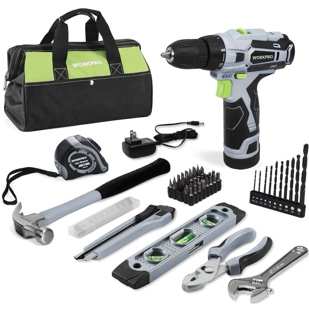 FATHERS DAY GIFT 12V Cordless Drill Driver and Home Tool Kit-image