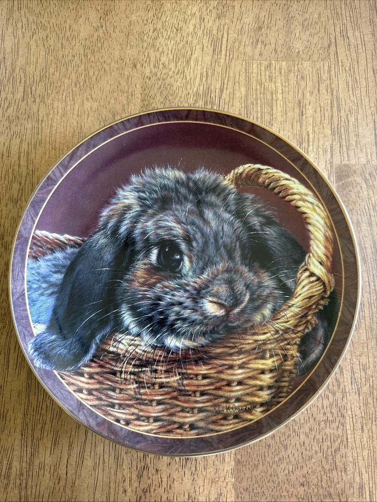 Bunny Tales BASKET CASE Collector Plate by Vivi Crandall Bradford Exchange 1998