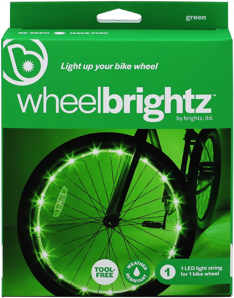 Wheel Brightz LED Bicycle Wheel Accessory Light, Green, 1 Wheel