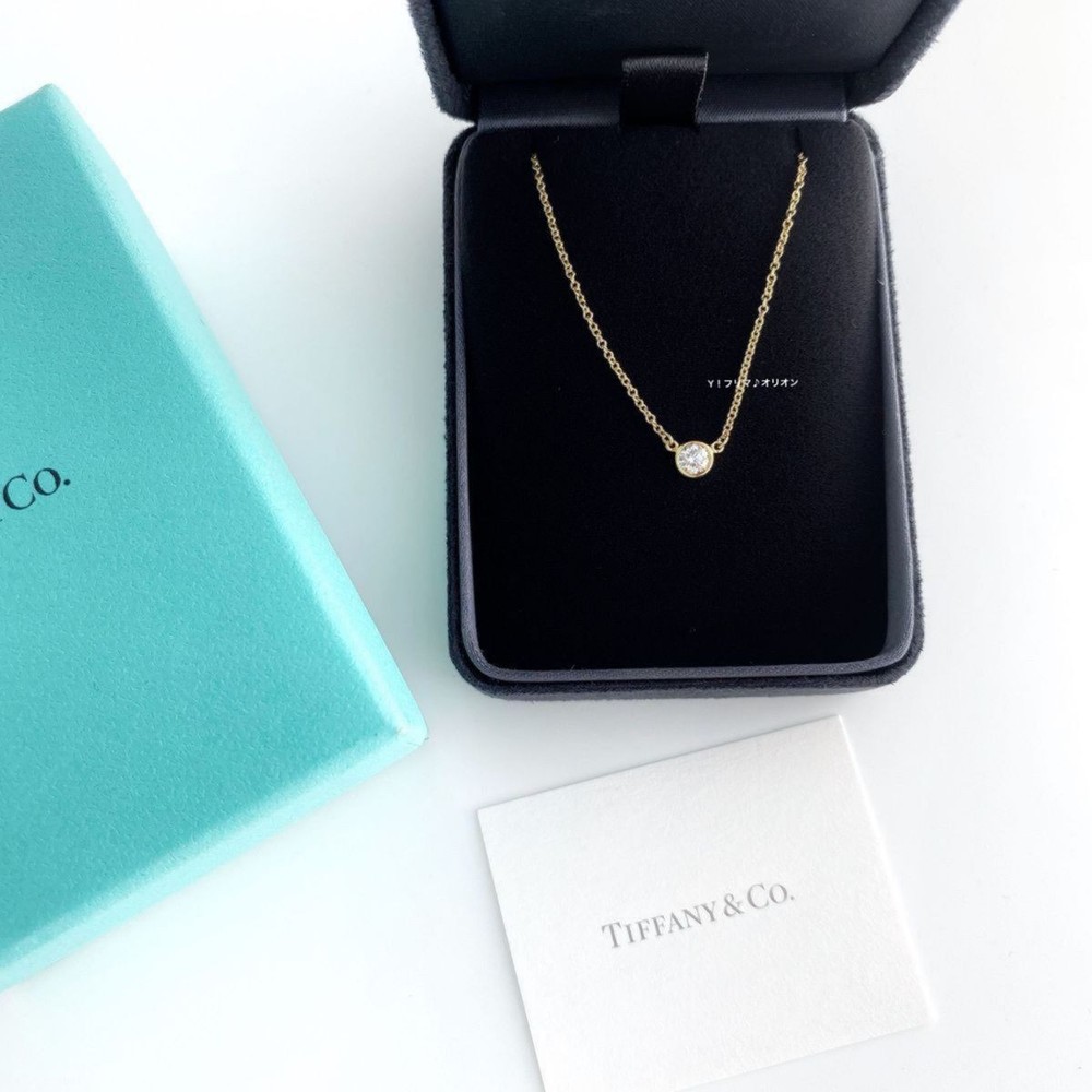 Tiffany K18 YG Au 750 Diamond By the Yard DBTY Necklace