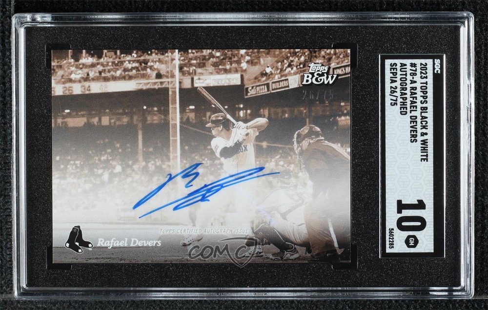 2023 Topps Black & White Sepia Filter /75 Rafael Devers #78-A SGC 10 GEM Auto