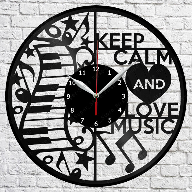 Keep calm and love music Vinyl Record Wall Clock Art Decor Original Gift 1717