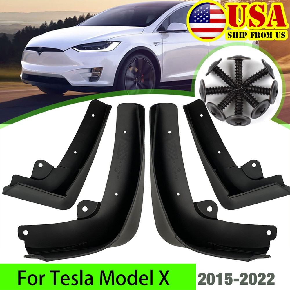 Set of 4 Mud Flaps for Tesla Model X 2015~2022 Front Rear mudguard Splash Guards
