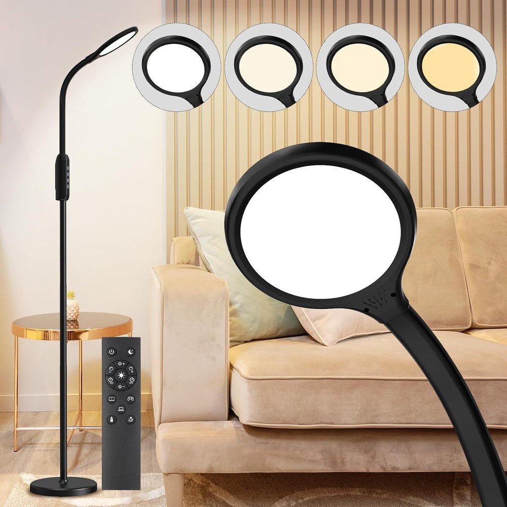 Floor Lamps for Living Room with Remote 15W LED Super Bright Retractable Pole...