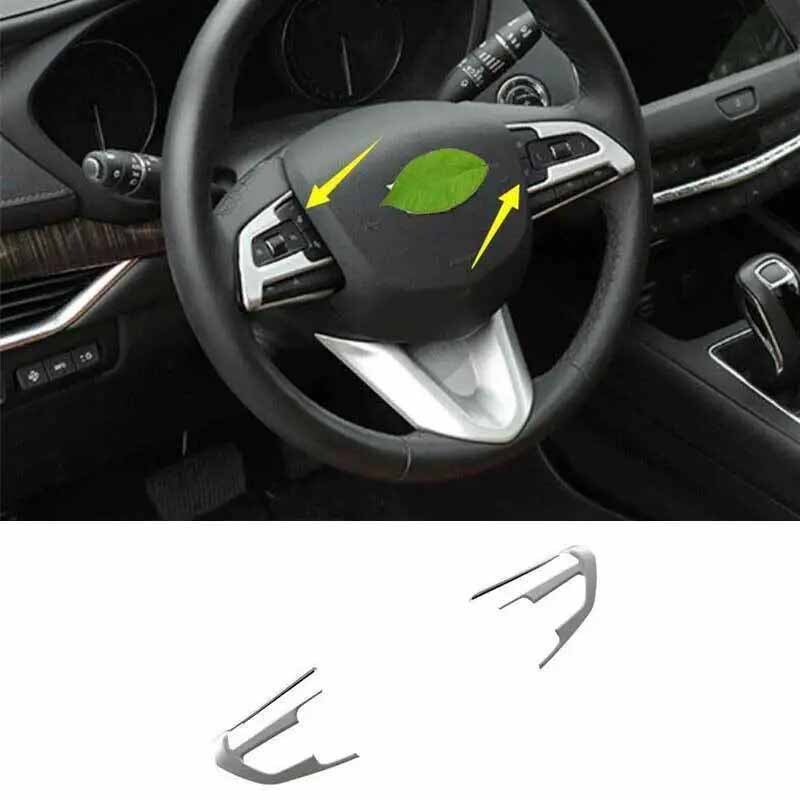 Matte Silver For Cadillac CT5 Cover Trim 2020-2024 2PCS Steering Wheel Button
