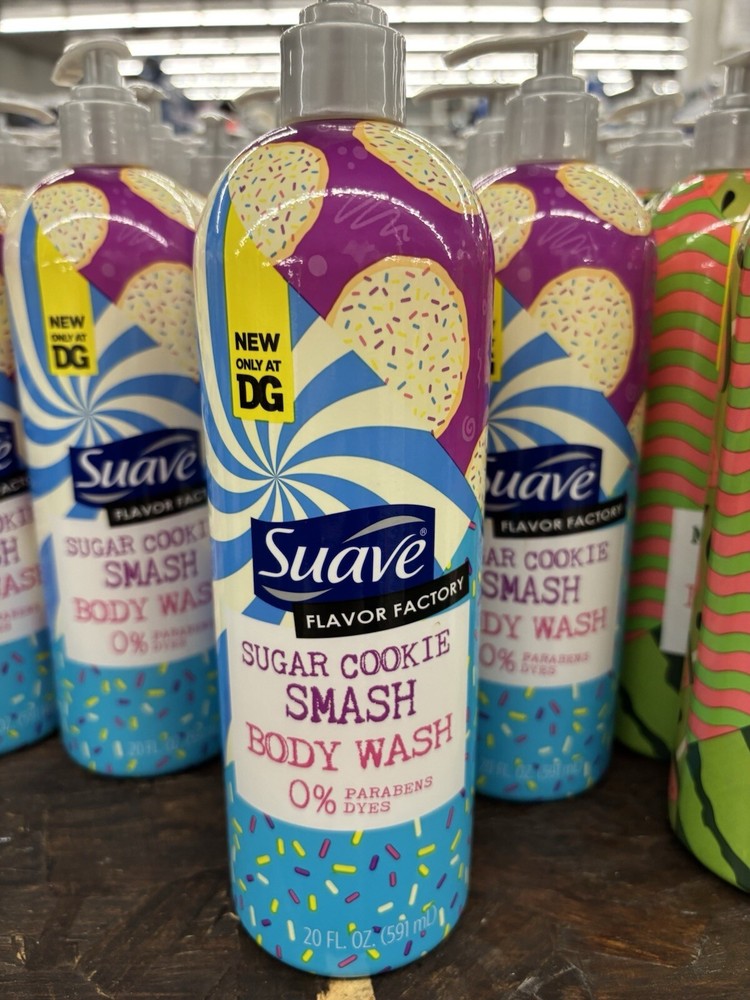 Suave Sugar Cookie Smash Body Wash Bundle - 3 Full-Size Bottles New