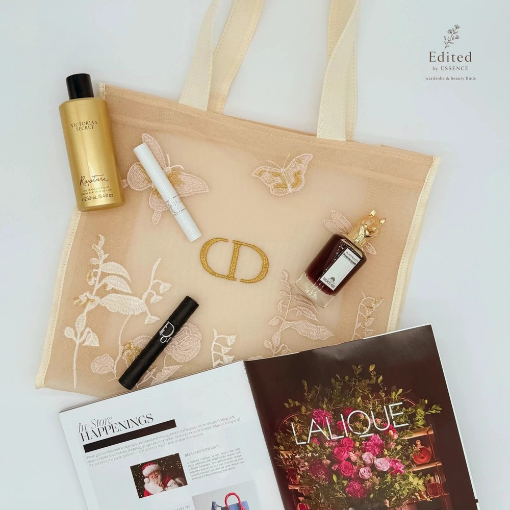 Dior Beauty Butterflies Mesh Tote Bag Beige VIP Gift New Limited