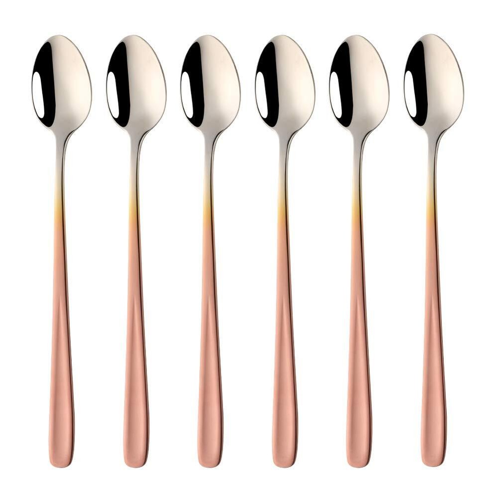 Long Handle Iced Tea Spoons, 8 inch 18/10 Heavy Duty Coffee Spoon Sets for Mi...