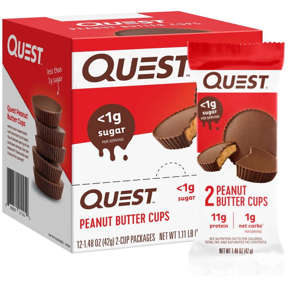 Quest Nutrition Peanut Butter Cups, High Protein, Low Carb, Gluten Free 12 Count
