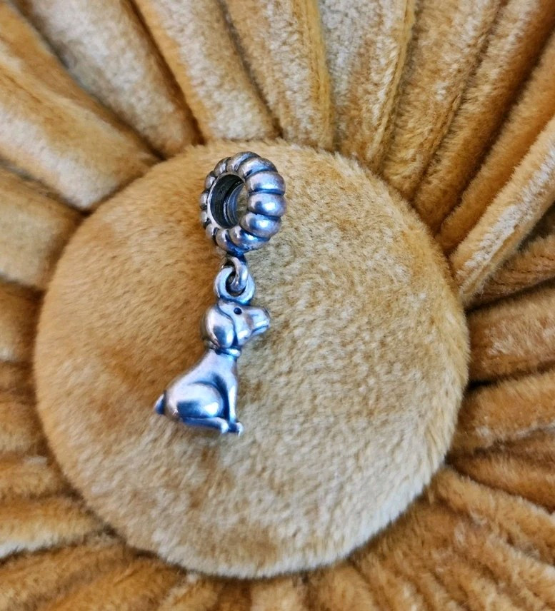 PANDORA 925 Silver Cute Dog Charm Dangle #791095