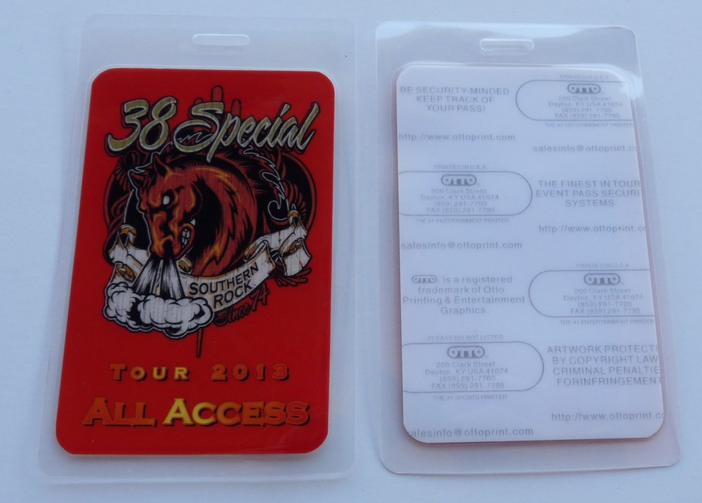 38 Special 2013 All Access Concert Tour Backstage Pass Laminate D22