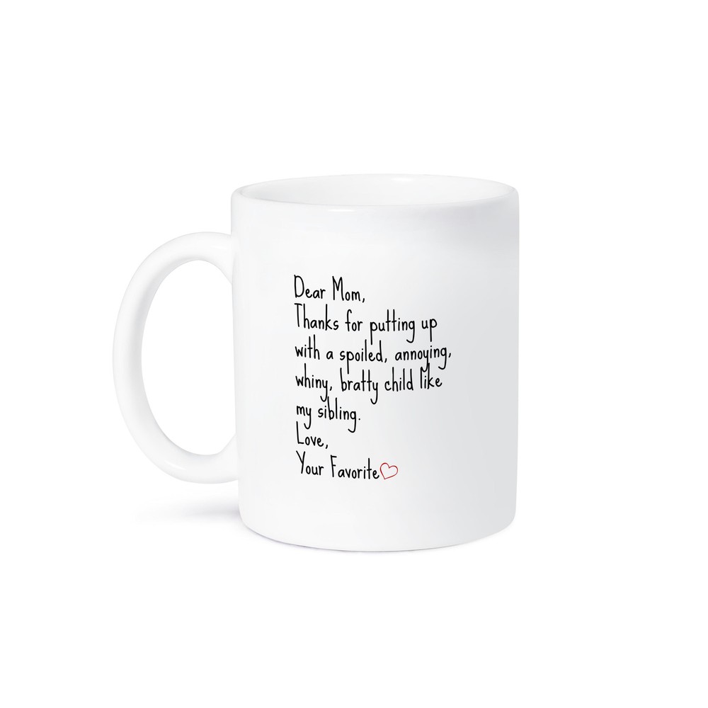 3dRose Dear Mom Thanks for Putting Up With My Sibling Mug