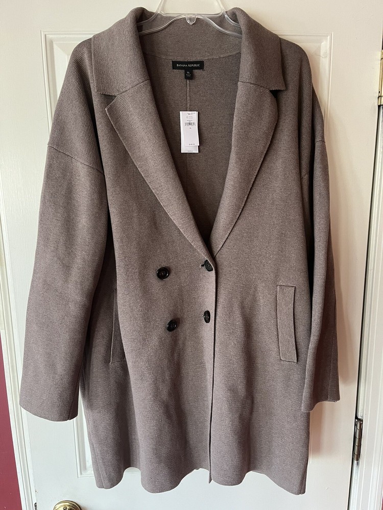BANANA REPUBLIC XL Mati Oversized Sweater Coat in Toupe Style 526789