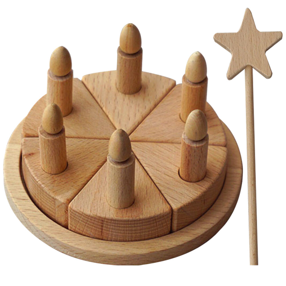 Fake Cake Birthday Fairy Basket Kids Educational Toy Toddler Child