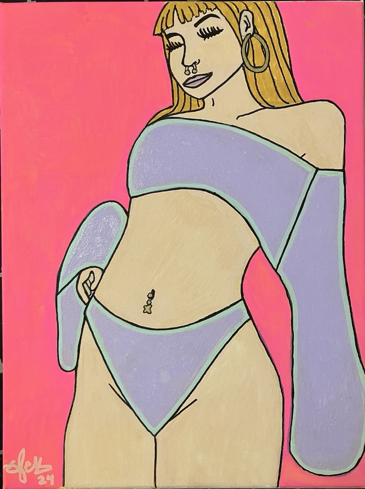 Painting 12 X 16 Original Art By Sbell Acrylic on Stretched Canvas