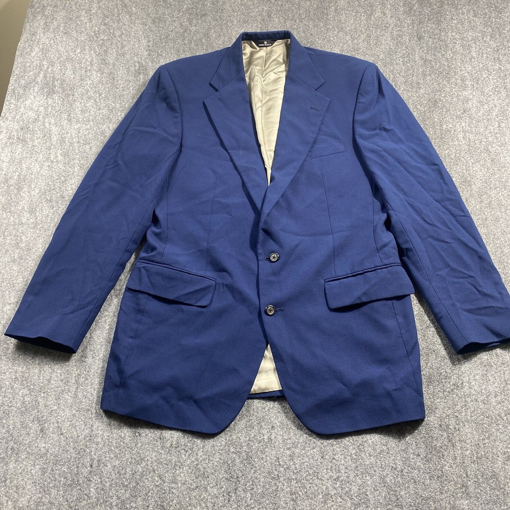 Vintage Ralph Lauren Polo University Club Blazer Mens 40 Navy Blue Wool 2 Button