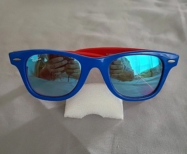 Ray-Ban Junior Blue Red RB9066S Sunglasses Frames Only Lenses Scratched Youth