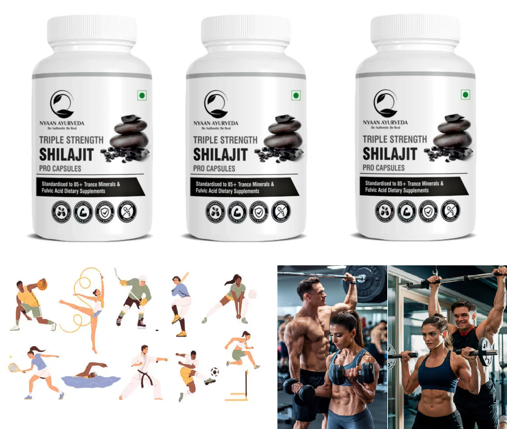 Cápsulas Ayurvédicas Sheelajeet Pro con Extracto Puro paquete de 3 60 cápsulas/e