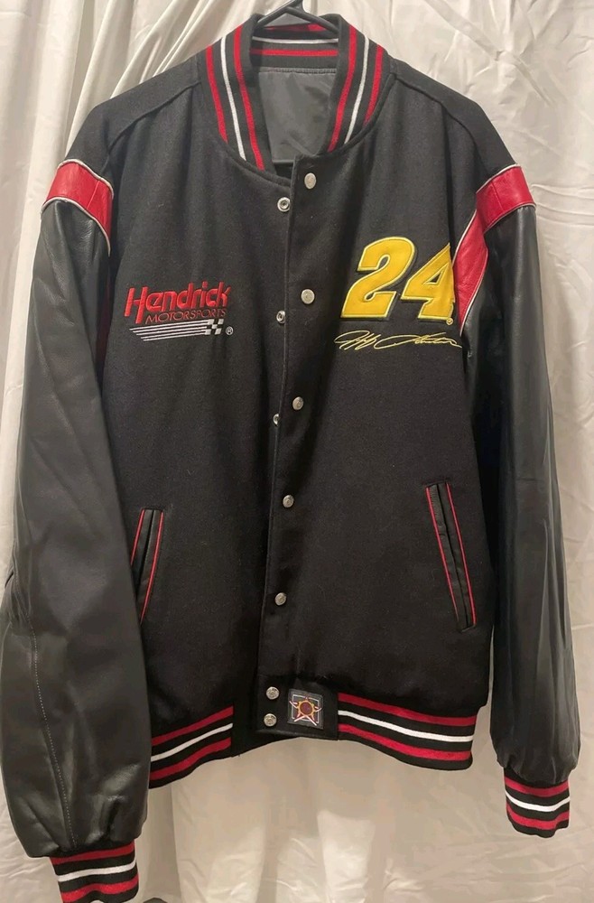 Jeff Gordon Dupont Pepsi Wool Reversible Leather Sleeves Jacket XL