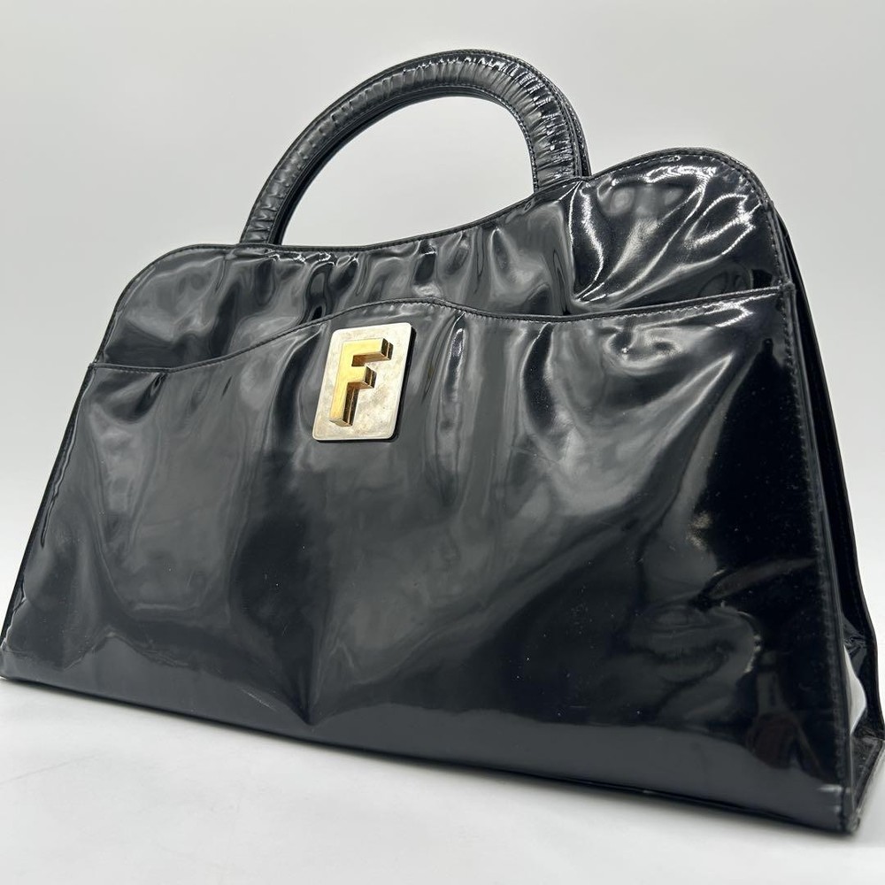 FENDI Tote Bag PVC Black Authentic G06141954