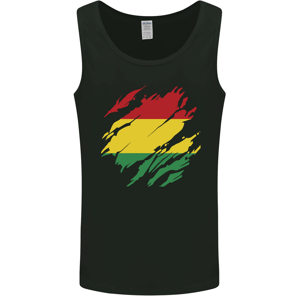 Torn Bolivia Flag Bolivian Day Football Mens Vest Tank Top