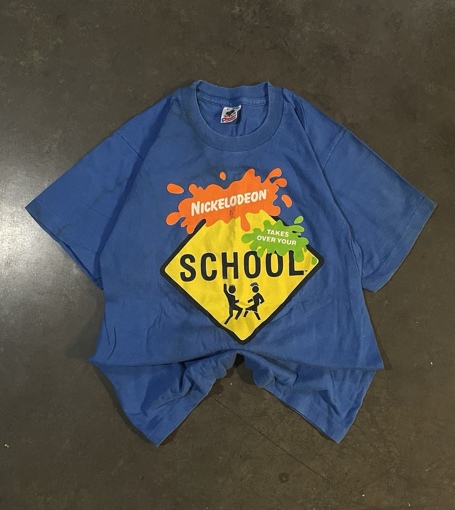 Vintage 1991 Nickelodeon takes over your school Marvista promo tee size S
