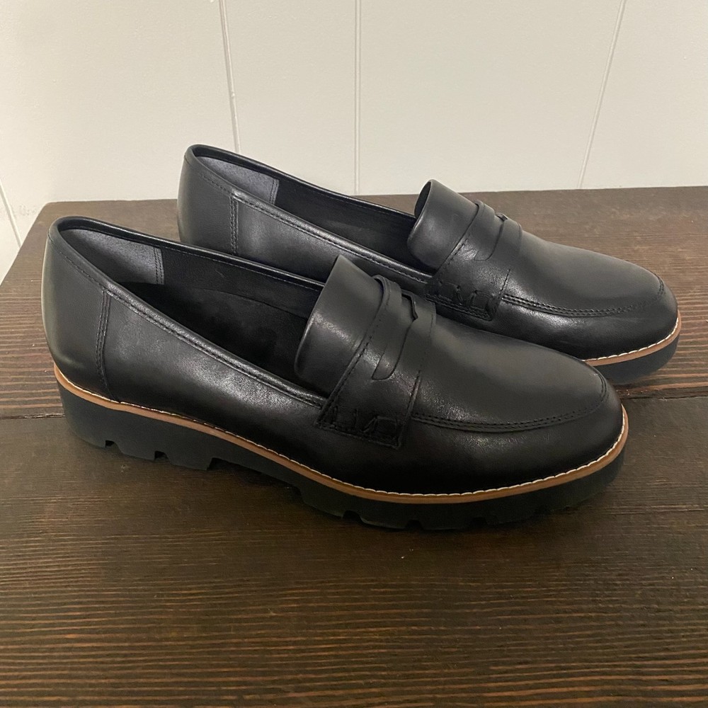 Vionic Cheryl II Black Leather Slip-On Loafers Size 9.5 NWOT