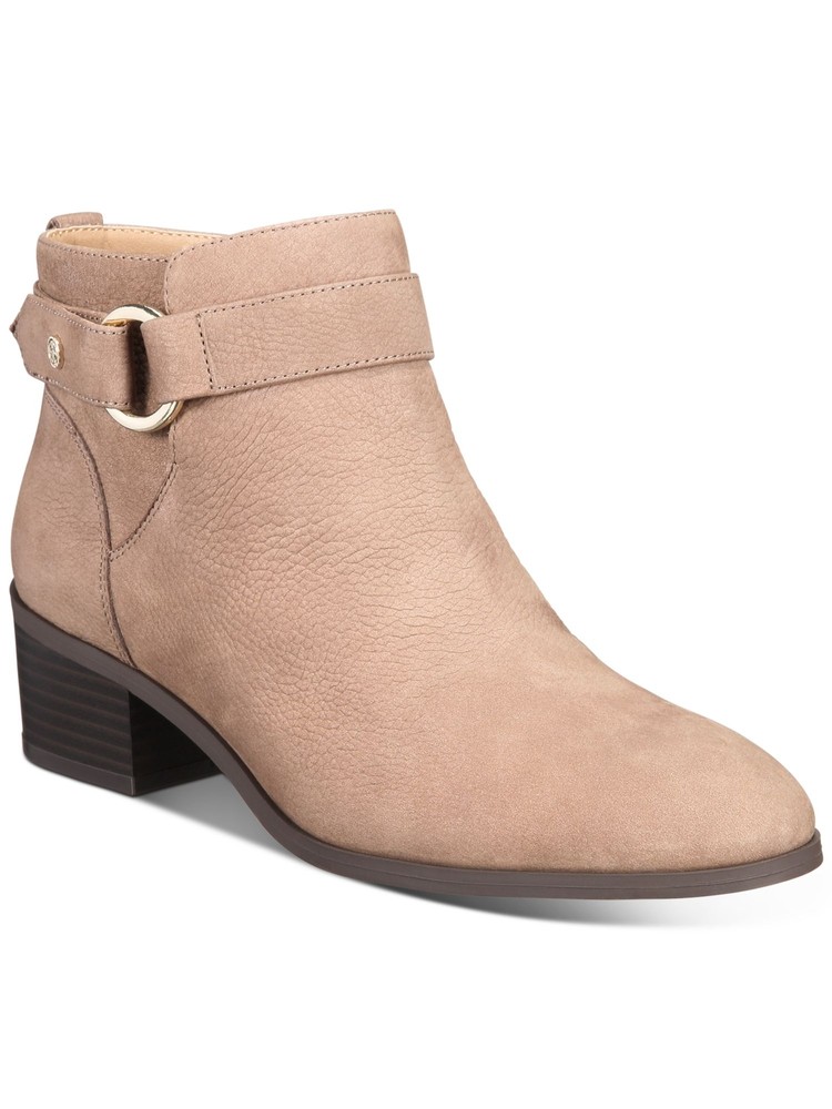 GIANI BERNINI Womens Brown Putneyy Toe Block Heel Leather Booties 5.5 M