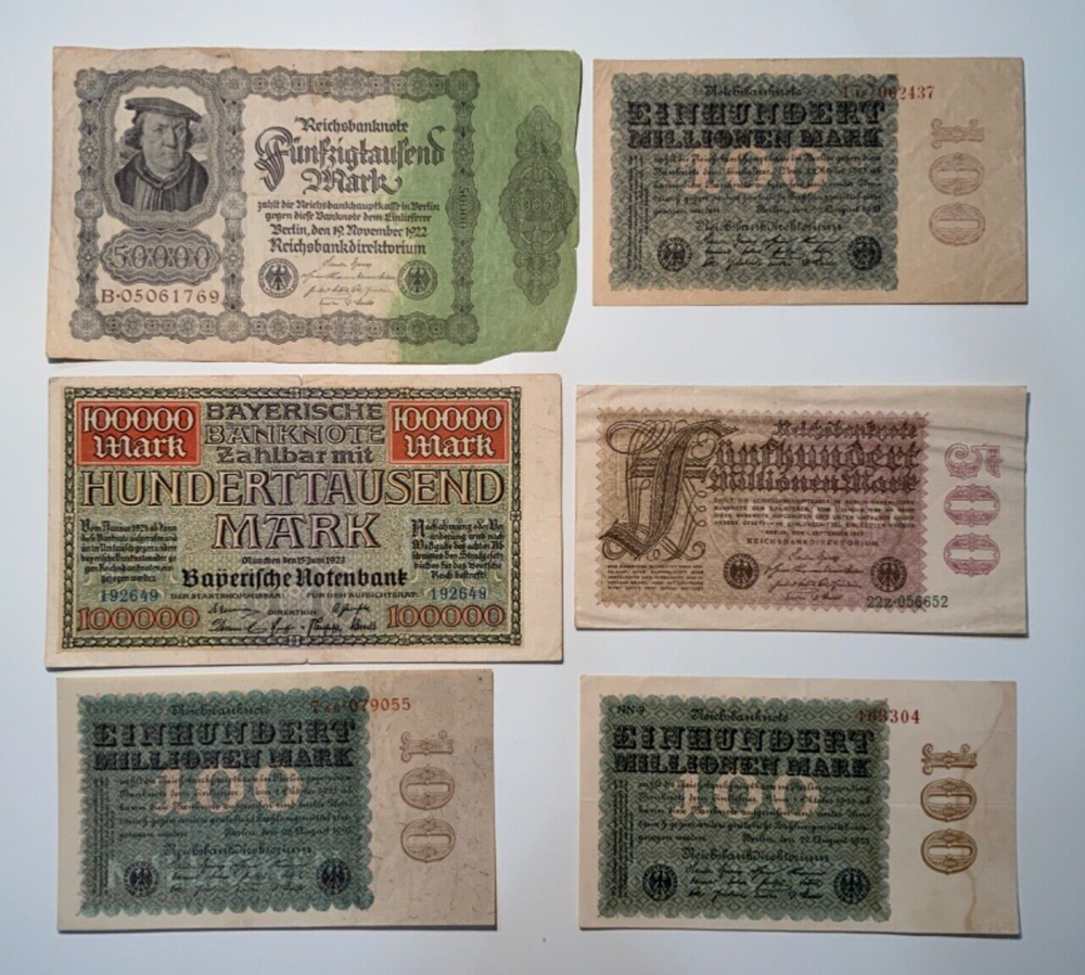 Vintage banknote lot from Germany.