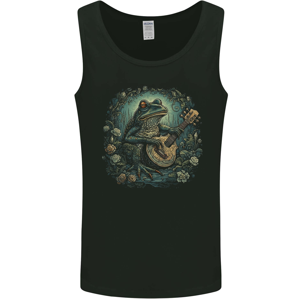 A Chilled Out Frog Playing the Guitar Mens Vest Tank Top