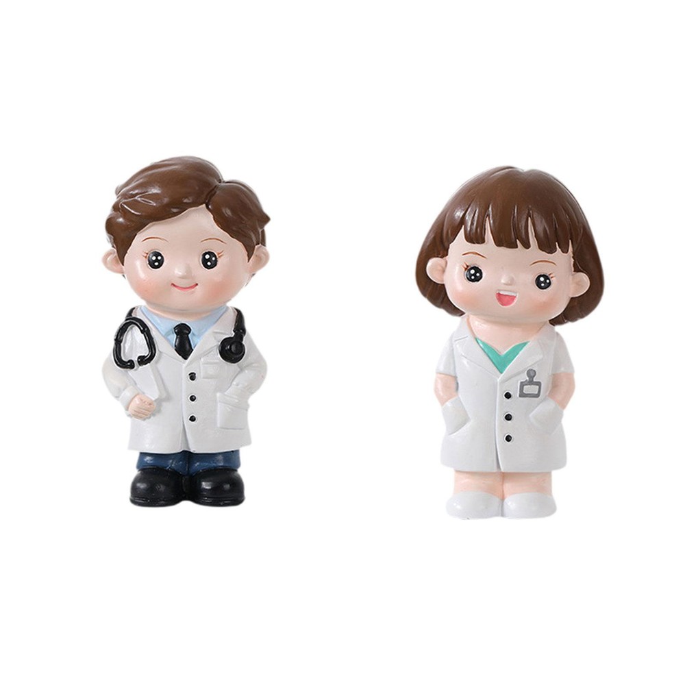 Cake Topper Miniature Cake Decoration Doctor Statue for Home Bedroom Desktop