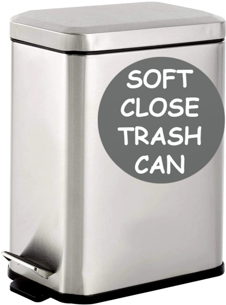 Soft Close, Slim Trash Can 3.2 Gallon with Anti - Bag Slip Liner and Lid, Use...
